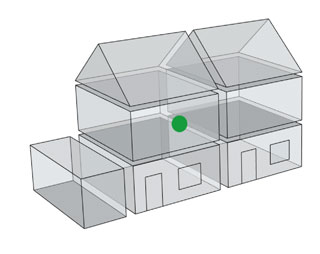 Verdiepingsvloer met woningscheidende wand